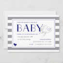 Search for navy blue grey baby shower invitations Stripes