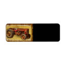 Search for red tractor return address labels Rustic
