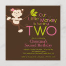 Search for monkey 2nd birthday invitations Cute