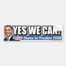Search for yes we can bumper stickers Democrat