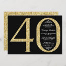 Search for gold glitter 40th birthday invitations Typography