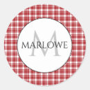 Search for red and white checked stickers Plaid