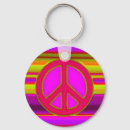 Search for pink peace sign key rings Hippie