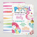 Search for kids pool party invitations Flamingo