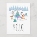 Search for watercolor forest postcards Pine trees
