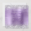 Search for purple and silver birthday invitations Girly