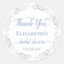 Search for blue floral design stickers Bridal shower thank you