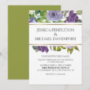 Search for green and purple wedding invitations Botanical