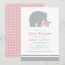 Search for pink and grey elephant baby shower invitations For her