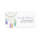Search for dream catcher return address labels Feather