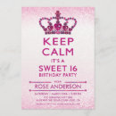 Search for keep calm birthday invitations Crown