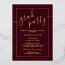 Search for burgundy graduation invitations Gold