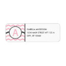 Search for pink chevron return address labels Monogrammed