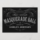 Search for black and white masquerade invitations Vintage