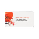 Search for red cherry blossom return address labels Japanese