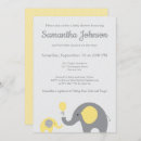 Search for yellow elephant baby shower invitations Yellow and grey