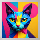 Search for geometric cat art Retro