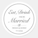 Search for eat drink be married wedding stickers Simple
