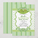 Search for two peas in a pod baby shower invitations Green