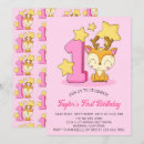 Search for deer 1st birthday invitations Girl