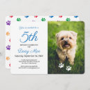 Search for dog paw print birthday invitations Blue