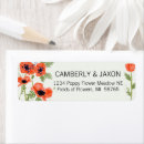 Search for orange flower return address labels Poppies