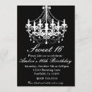 Search for chandelier sweet 16 invitations Black