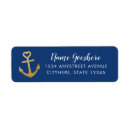 Search for gold anchor return address labels Blue