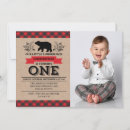 Search for lumberjack 1st birthday invitations Bear