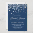 Search for navy and silver bridal shower invitations Elegant