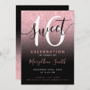 Search for rose gold ombre and black invitations Glitter