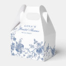Search for dusty blue favour boxes Toile de jouy