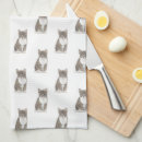 Search for grey cat tea towels Watercolor