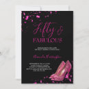 Search for hot pink and black birthday invitations Fifty
