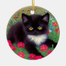 Search for tuxedo cat christmas tree decorations Black and white cat