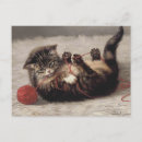 Search for balls of yarn postcards Kitten playing