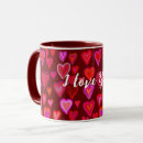 Search for heart design mugs I love you