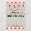 Search for vintage circus party invitations Blue