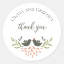 Search for love bird wedding stickers Thank you
