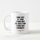 Search for new job coffee mugs Goodbye coworker