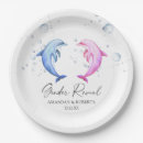 Search for dolphins paper plates Watercolor