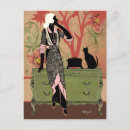 Search for vintage cat art postcards Flower