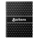 Search for black and white polka dots notebooks Cute