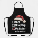 Search for naughty christmas aprons Matching