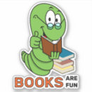 Search for reading is fun stickers Bookworm