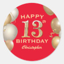 Search for red and gold stickers Birthday party