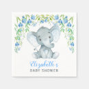 Search for blue elephant baby shower napkins Watercolor