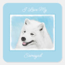 Search for samoyed dog stickers White