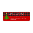 Search for country plaid return address labels Red