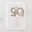 Search for gold 90th birthday invitations Pink
